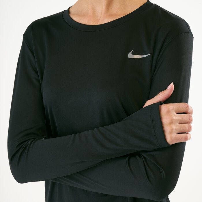 Nike Women's Miler T-Shirt Black Nike Women's Miler T-Shirt Black image number 3