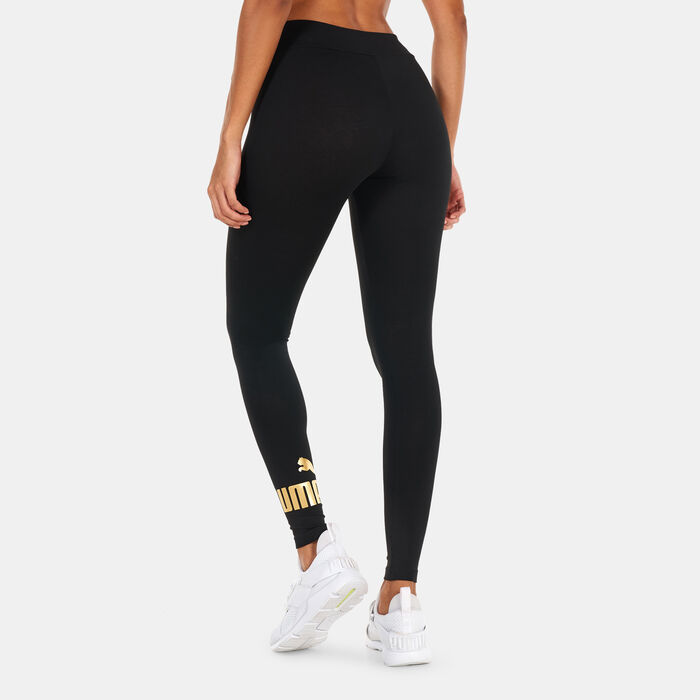 PUMA Women's Essentials+ Metallic Leggings Black PUMA Women's Essentials+ Metallic Leggings Black image number 1
