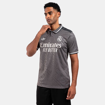 adidas Men's Real Madrid 24/25 Third Replica Football Jersey Grey