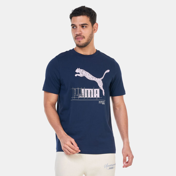 PUMA Men's Classics Brand Love Graphic T-Shirt Blue PUMA Men's Classics Brand Love Graphic T-Shirt Blue image number 0