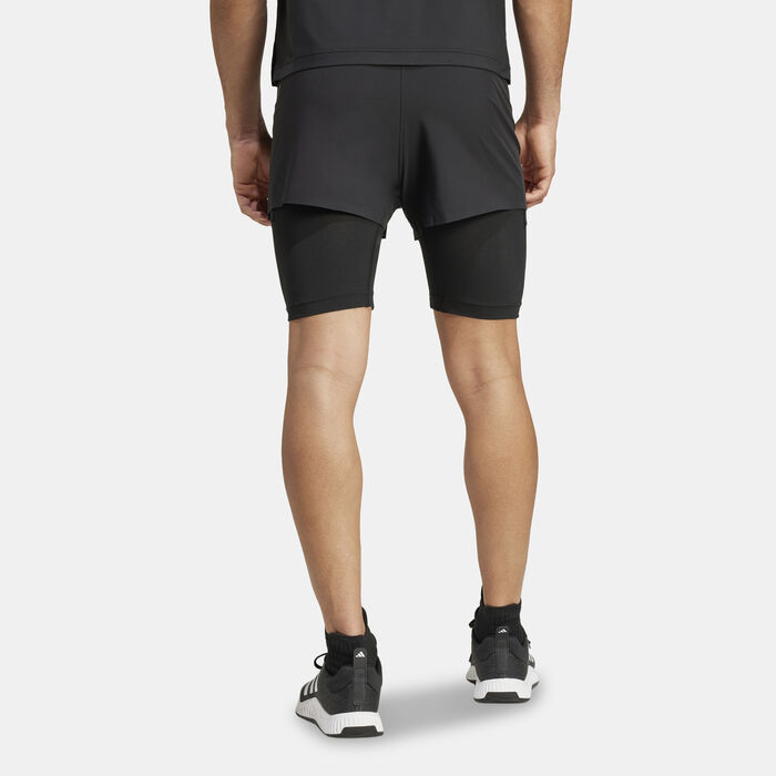 adidas Men's Two-in-One HIIT Training Shorts Black image number 1
