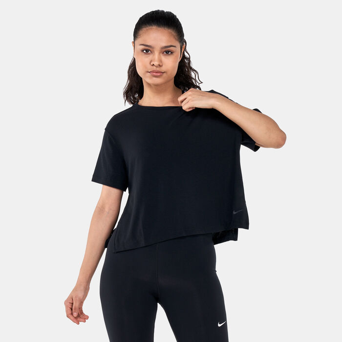 Nike Women's Yoga Dri-FIT Training Top Black Nike Women's Yoga Dri-FIT Training Top Black image number 0