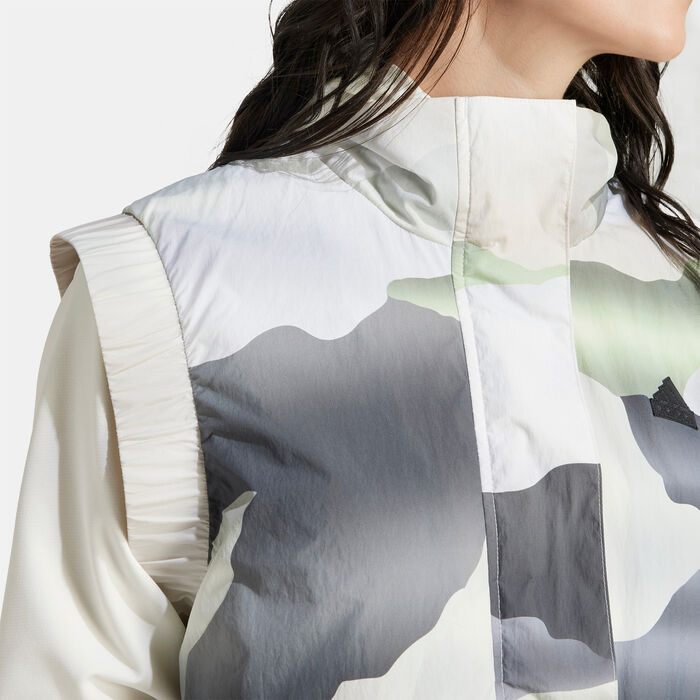 adidas Women's City Escape Printed Crop Vest Green adidas Women's City Escape Printed Crop Vest Green image number 3