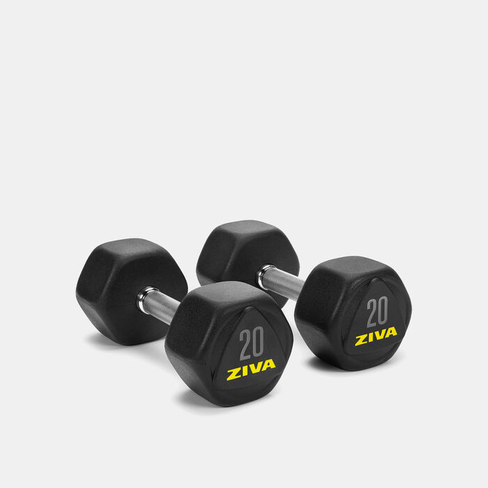 ZIVA Performance Hexagon Steel Dumbbell - 20kg (1 Pair) Multi image number 0