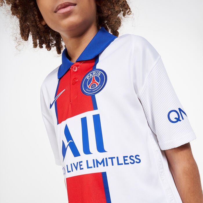 Nike Kids' Paris Saint-Germain Stadium Away Football Jersey - 2020/21 (Older Kids) White Nike Kids' Paris Saint-Germain Stadium Away Football Jersey - 2020/21 (Older Kids) White image number 6