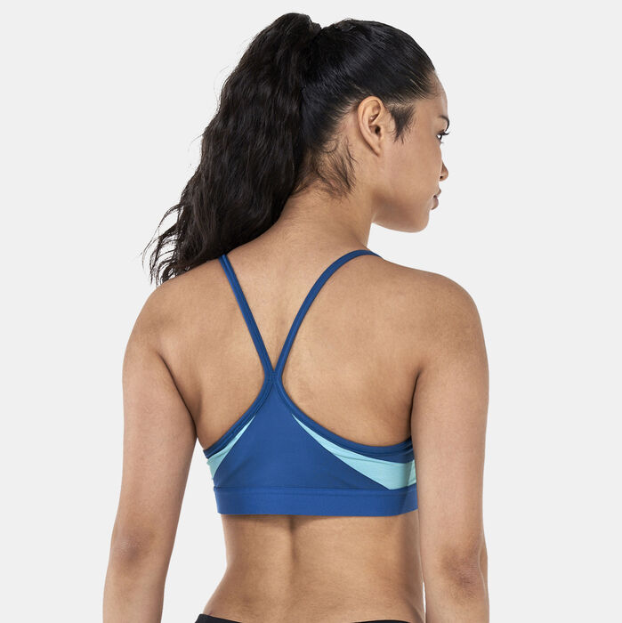 Nike Women's Indy Light-Support Padded V-Neck Sports Bra Blue image number 1
