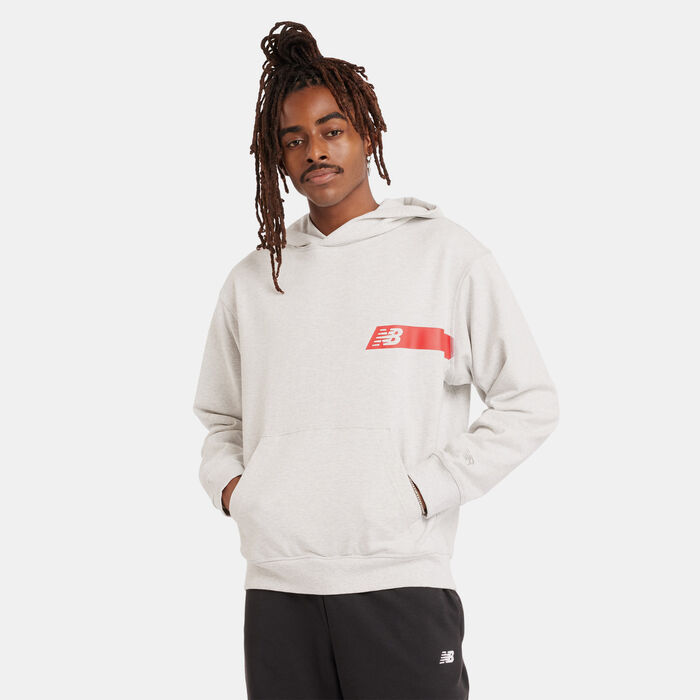 New Balance Men's Athletics French Terry Player Hoodie White New Balance Men's Athletics French Terry Player Hoodie White image number 0
