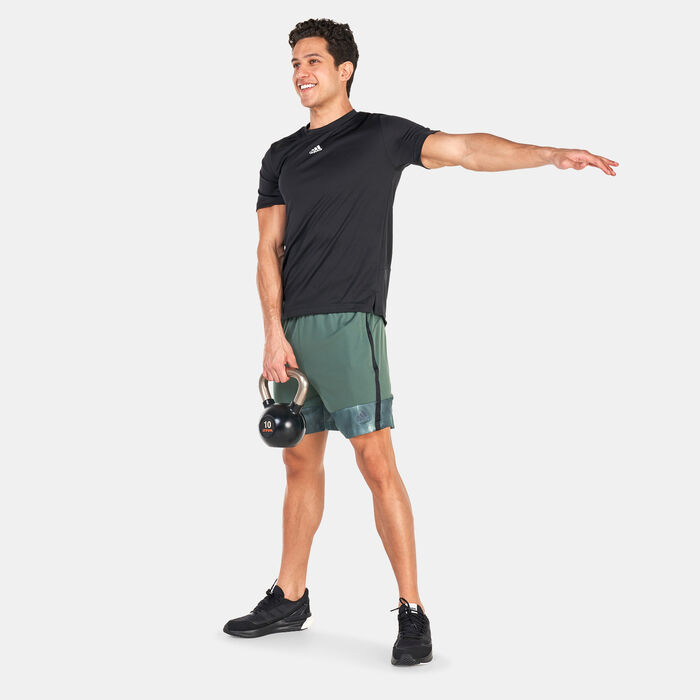 adidas Men's AEROREADY Workout Chalk Print Training Shorts Green adidas Men's AEROREADY Workout Chalk Print Training Shorts Green image number 2