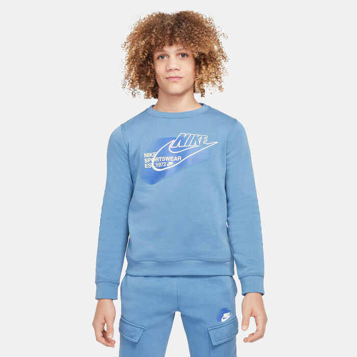 Nike Kids' Sportswear Standard Issue Sweatshirt Blue Nike Kids' Sportswear Standard Issue Sweatshirt Blue image number 0