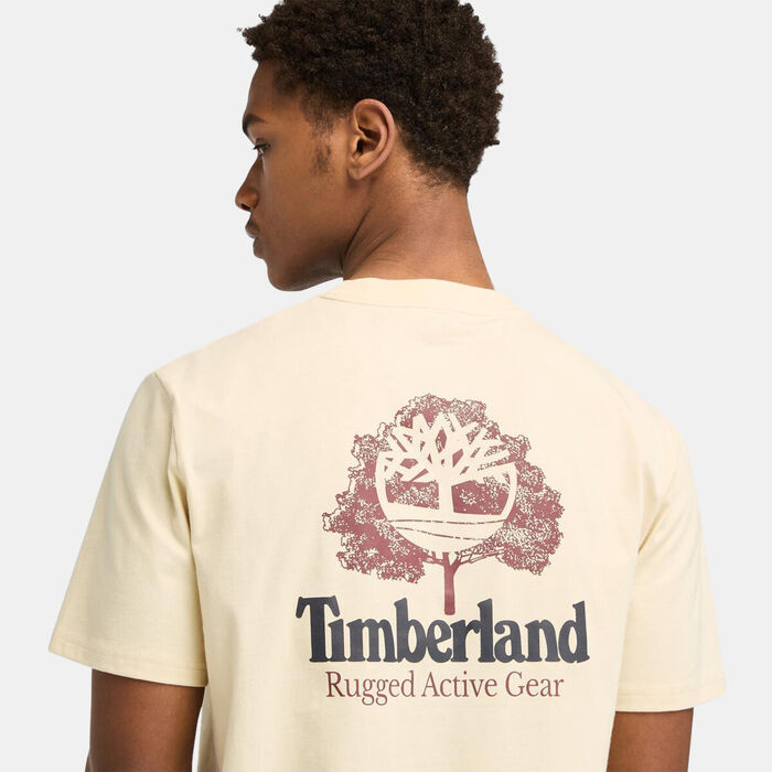 Timberland Men's Rugged Active Gear Graphic T-Shirt Beige image number 3