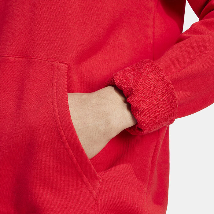 adidas Originals Men's Trefoil Essentials Hoodie Red adidas Originals Men's Trefoil Essentials Hoodie Red image number 4