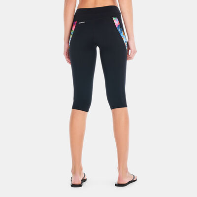 Speedo Women's Printed 3/4 Leggings Black