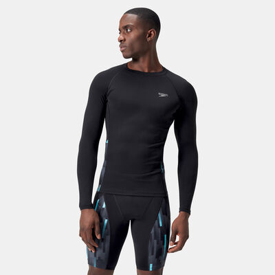 Speedo Mens Endurance+ Splice Swimming Rashguard Black