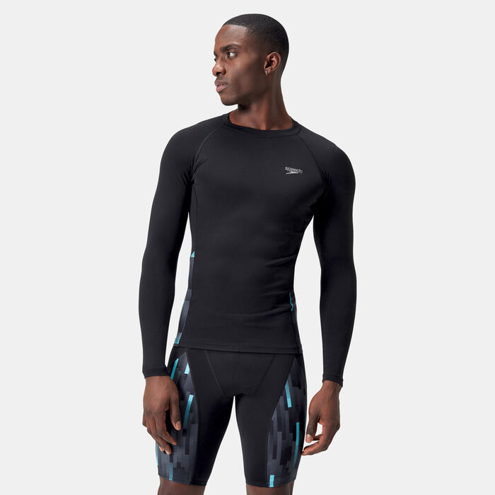 Speedo Mens Endurance+ Splice Swimming Rashguard Black Speedo Mens Endurance+ Splice Swimming Rashguard Black image number 0