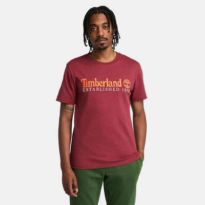 Timberland Men's Established 1973 Logo T-Shirt Red Timberland Men's Established 1973 Logo T-Shirt Red