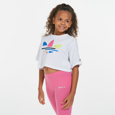 adidas Originals Kids' Adicolor Crop Top White