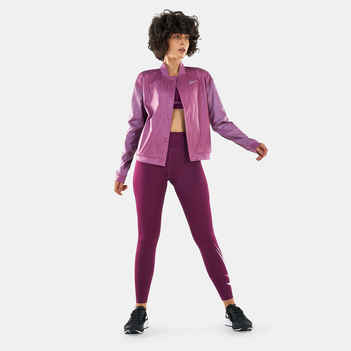 Nike Women's Swoosh Running Jacket Pink Nike Women's Swoosh Running Jacket Pink image number 2