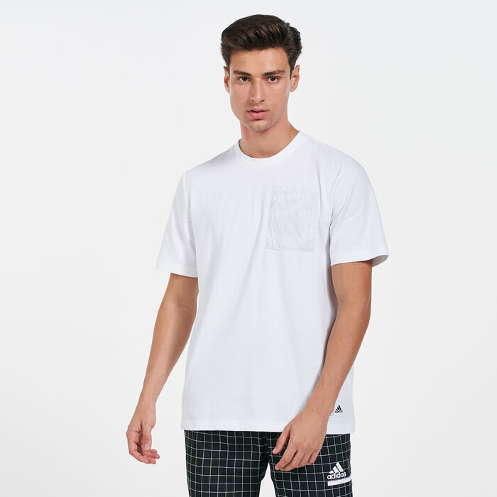 adidas Men's Pocket T-Shirt White adidas Men's Pocket T-Shirt White image number 0