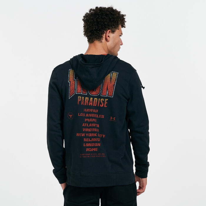 Under Armour Men's Project Rock Terry Full-Zip Hoodie Black image number 1