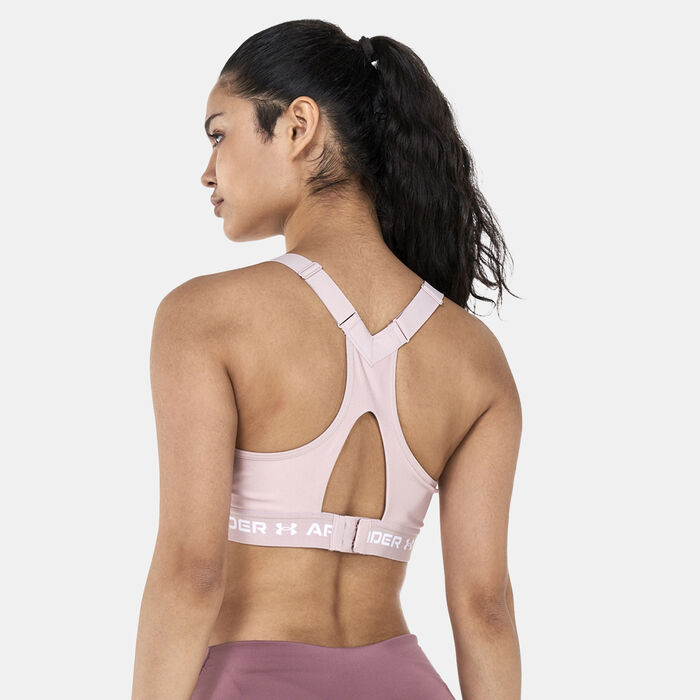 Under Armour Women's Armour High Crossback Sports Bra Pink Under Armour Women's Armour High Crossback Sports Bra Pink image number 1