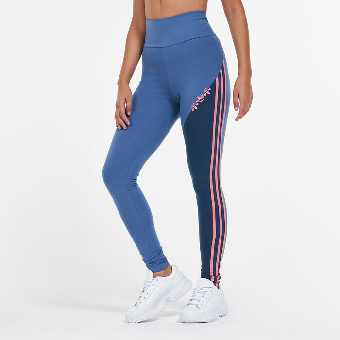 adidas Originals Women's Sliced Trefoil Leggings Blue adidas Originals Women's Sliced Trefoil Leggings Blue image number 0