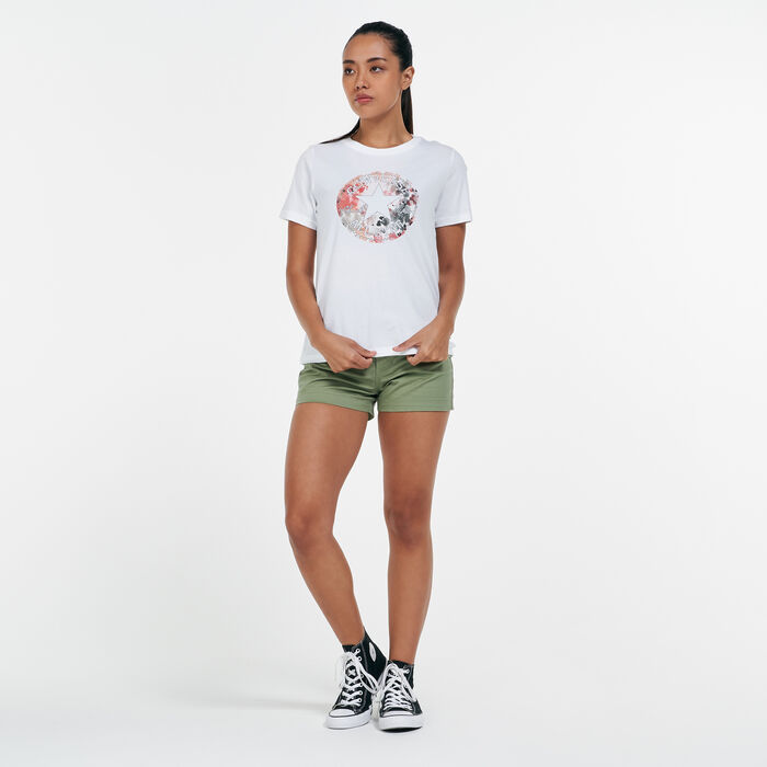 Converse Women's Festival Print Chuck Patch Logo T-Shirt White Converse Women's Festival Print Chuck Patch Logo T-Shirt White image number 2