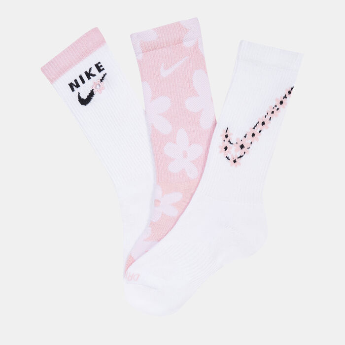 Nike Kids' Everyday Plus Cushioned Crew Socks (3 Pack) Pink image number 0