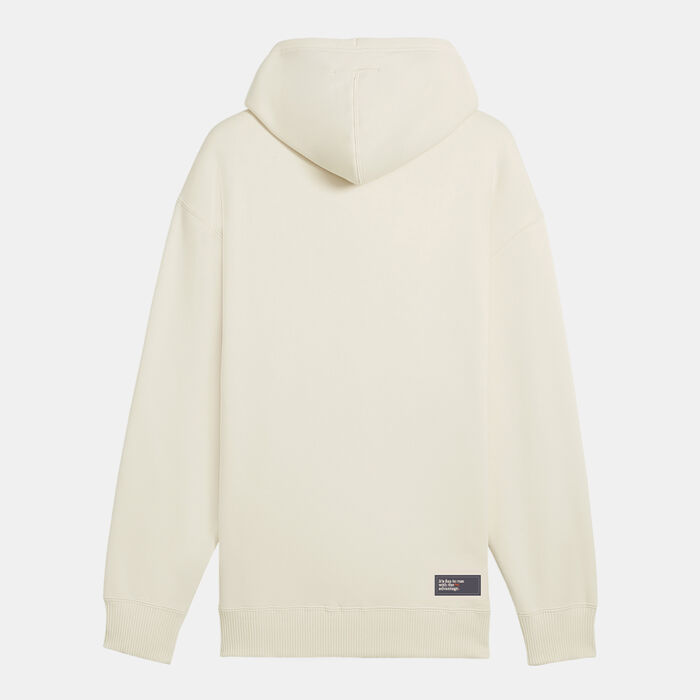 PUMA Men's Club de Course Fleece Hoodie White PUMA Men's Club de Course Fleece Hoodie White image number 1