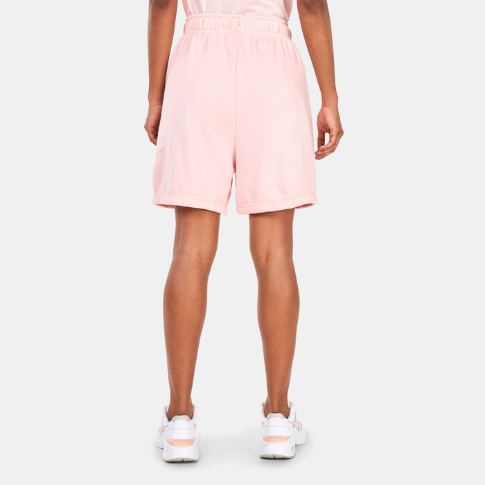 Nike Women's Sportswear Swoosh Fleece Shorts Pink Nike Women's Sportswear Swoosh Fleece Shorts Pink image number 1