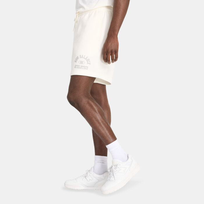 New Balance Men's Sport Essentials Fleece Graphic Shorts White New Balance Men's Sport Essentials Fleece Graphic Shorts White image number 2
