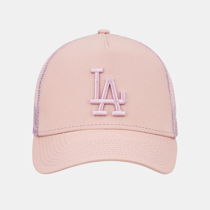 New Era Men's Los Angeles Dodgers Tonal Mesh A-Frame Trucker Cap Pink image number 0