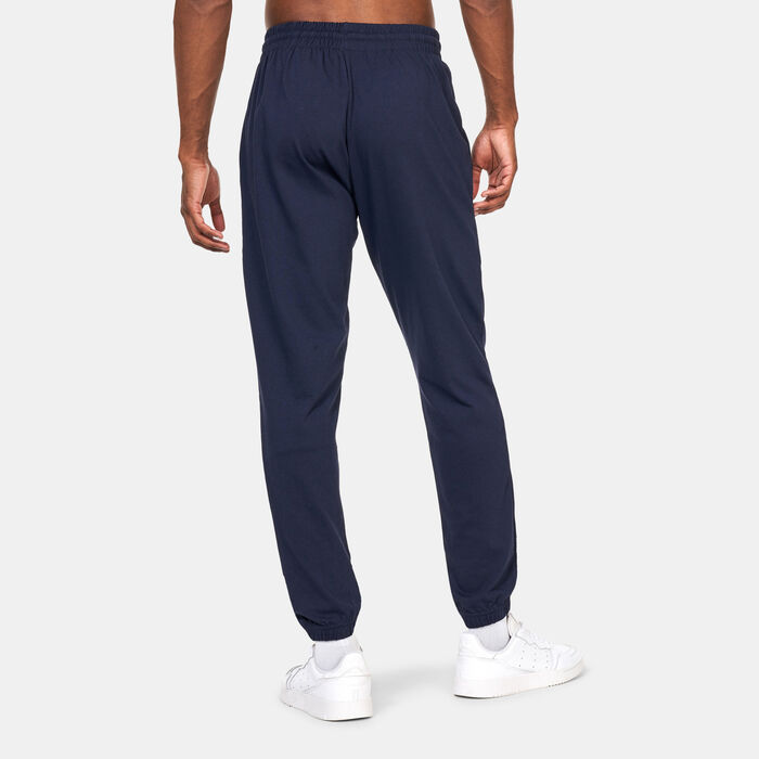 adidas Men's Essentials Single Jersey Tapered Logo Training Joggers Blue adidas Men's Essentials Single Jersey Tapered Logo Training Joggers Blue image number 1