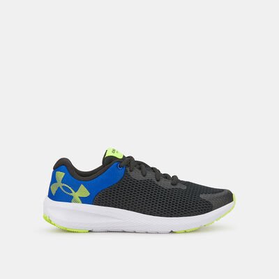 Under Armour Kids' UA Charged Pursuit 2 Big Logo Running Shoe (Older Kids) Black