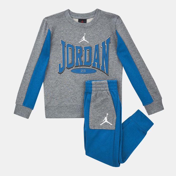 Jordan Kids' Retro Sweatshirt and Sweatpants Set Blue Jordan Kids' Retro Sweatshirt and Sweatpants Set Blue image number 0