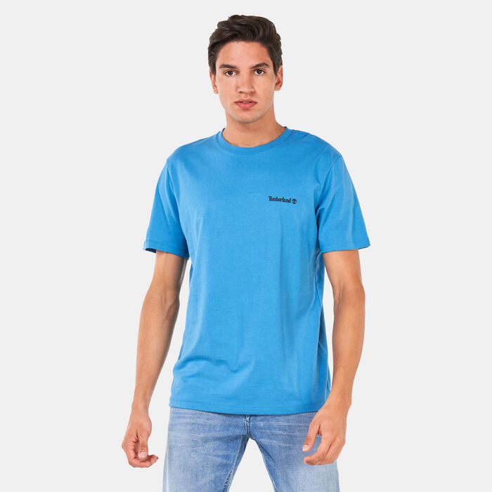 Timberland Men's Small Logo Print Logo T-Shirt Blue Timberland Men's Small Logo Print Logo T-Shirt Blue image number 0