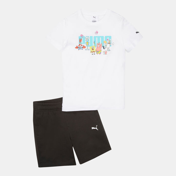 PUMA Kids' x SPONGEBOB Shorts And Jersey Set White PUMA Kids' x SPONGEBOB Shorts And Jersey Set White image number 0