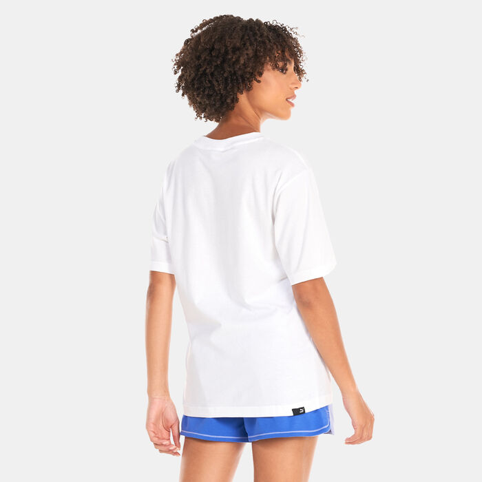 PUMA Women's Classics Gen Graphic T-Shirt White PUMA Women's Classics Gen Graphic T-Shirt White image number 1