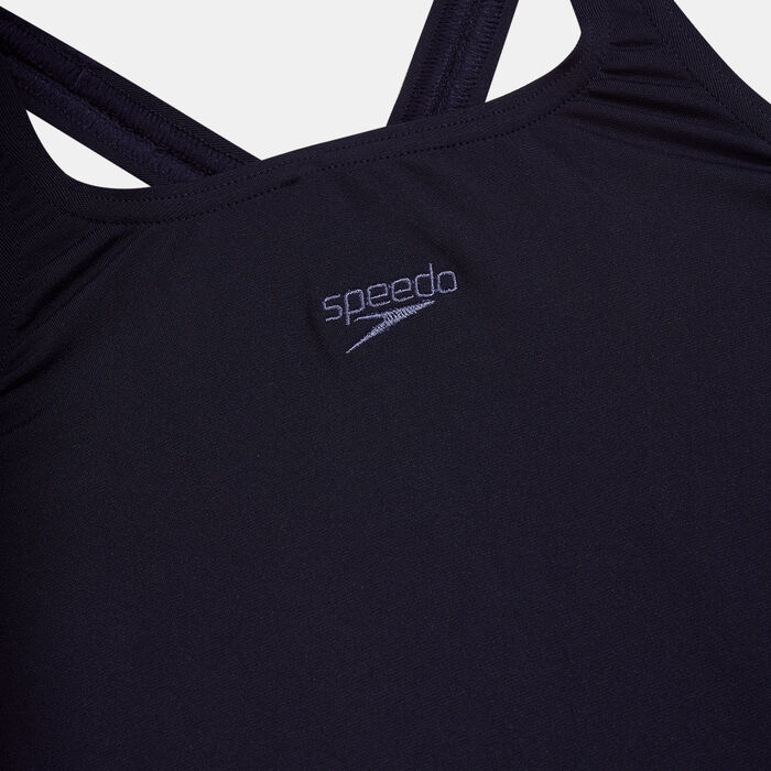 Speedo Kids' Essential Endurance+ Medalist Swimsuit (Older Kids) Blue Speedo Kids' Essential Endurance+ Medalist Swimsuit (Older Kids) Blue image number 2