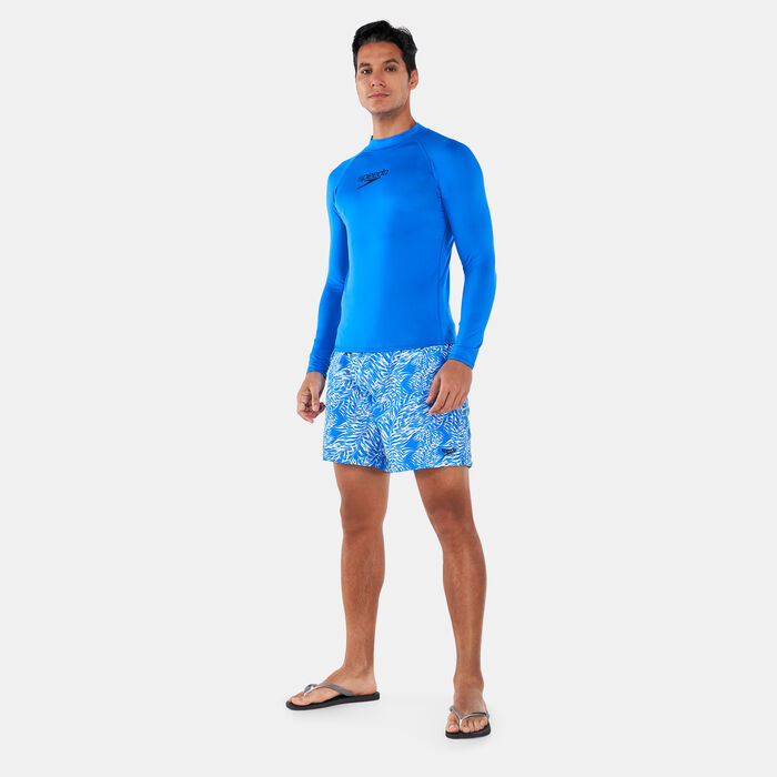 Speedo Men's Essential Rashguard Swimming T-Shirt Blue Speedo Men's Essential Rashguard Swimming T-Shirt Blue image number 2