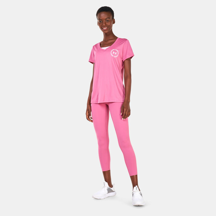 Under Armour Women's UA Tech™ Crest T-Shirt Pink Under Armour Women's UA Tech™ Crest T-Shirt Pink image number 2