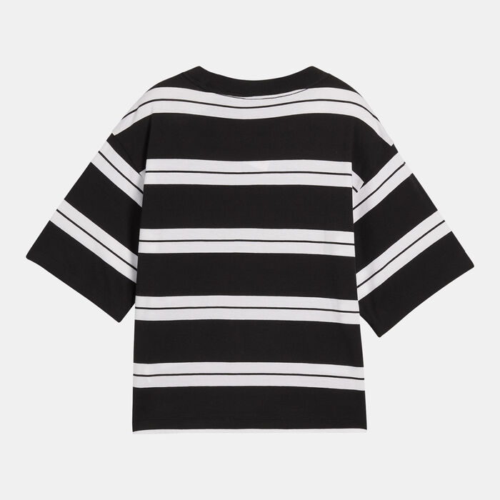 PUMA Women's Squad Striped T-Shirt Black PUMA Women's Squad Striped T-Shirt Black image number 1
