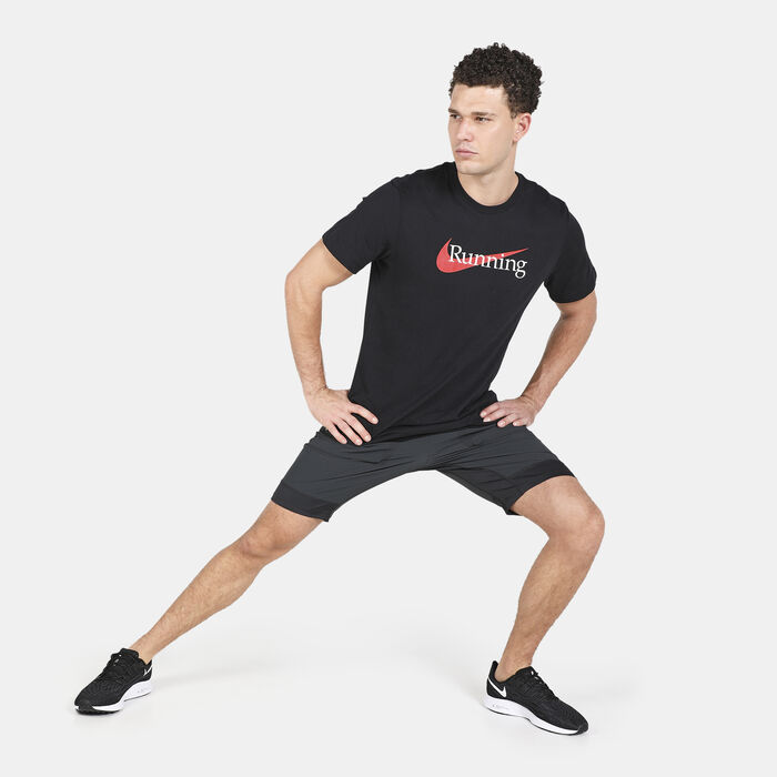 Nike Men's Dri-FIT Running T-Shirt Black Nike Men's Dri-FIT Running T-Shirt Black image number 5