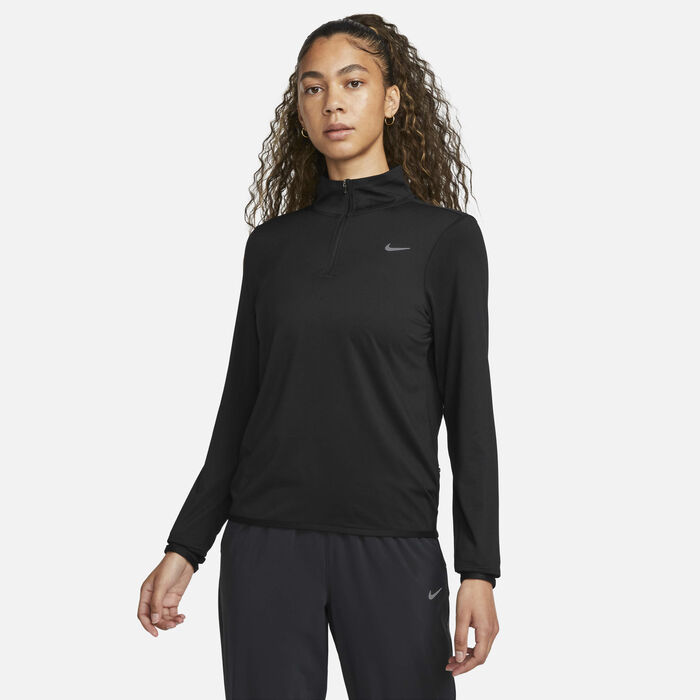 Nike Women's Swift UV Protection 1/4-Zip Running Top Black Nike Women's Swift UV Protection 1/4-Zip Running Top Black image number 0