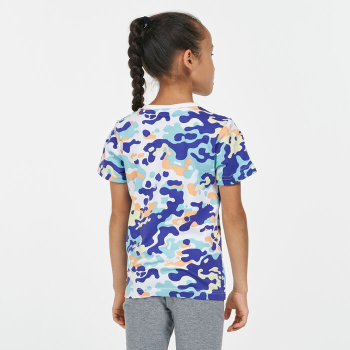 PUMA Kids' Classics Graphic Printed Camo T-Shirt Blue image number 1