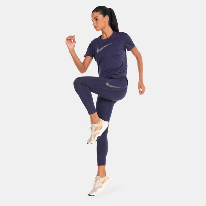 Nike Women's Dri-FIT Fast Graphic 7/8 Running Leggings Blue Nike Women's Dri-FIT Fast Graphic 7/8 Running Leggings Blue image number 2