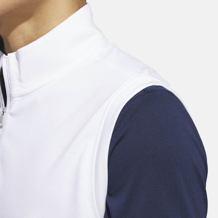 adidas Men's Elevated 1/4-Zip Golf Vest White adidas Men's Elevated 1/4-Zip Golf Vest White image number 3