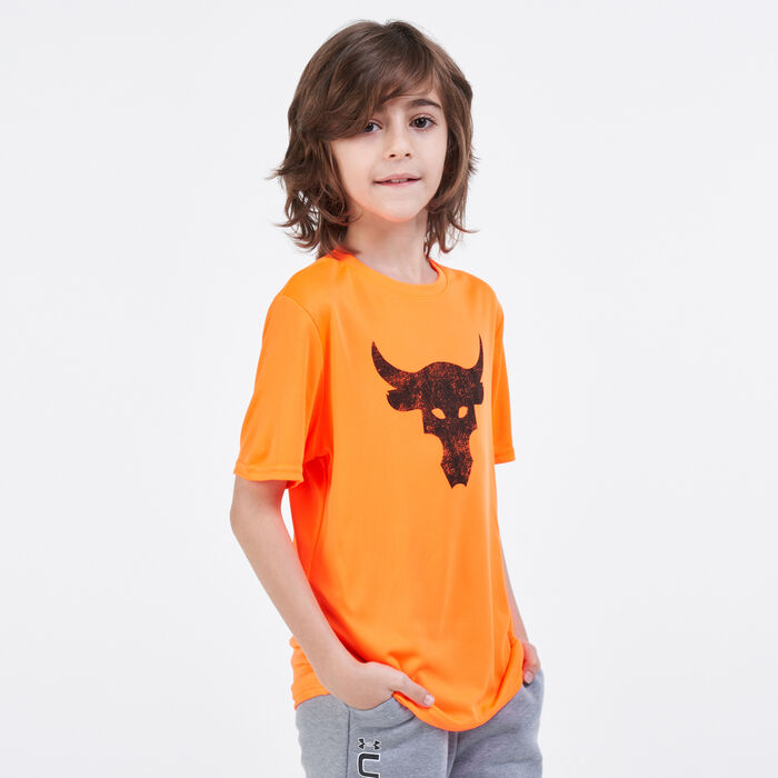 Under Armour Kids' Project Rock Brahma Bull T-Shirt Orange Under Armour Kids' Project Rock Brahma Bull T-Shirt Orange image number 0