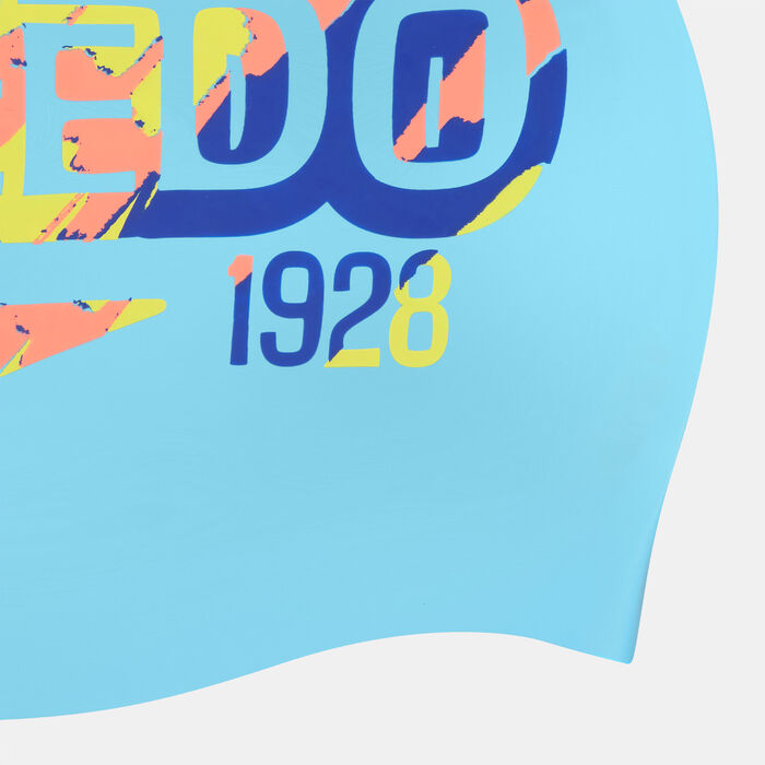 Speedo Kids' Reversible Slogan Swimming Cap Blue Speedo Kids' Reversible Slogan Swimming Cap Blue image number 3