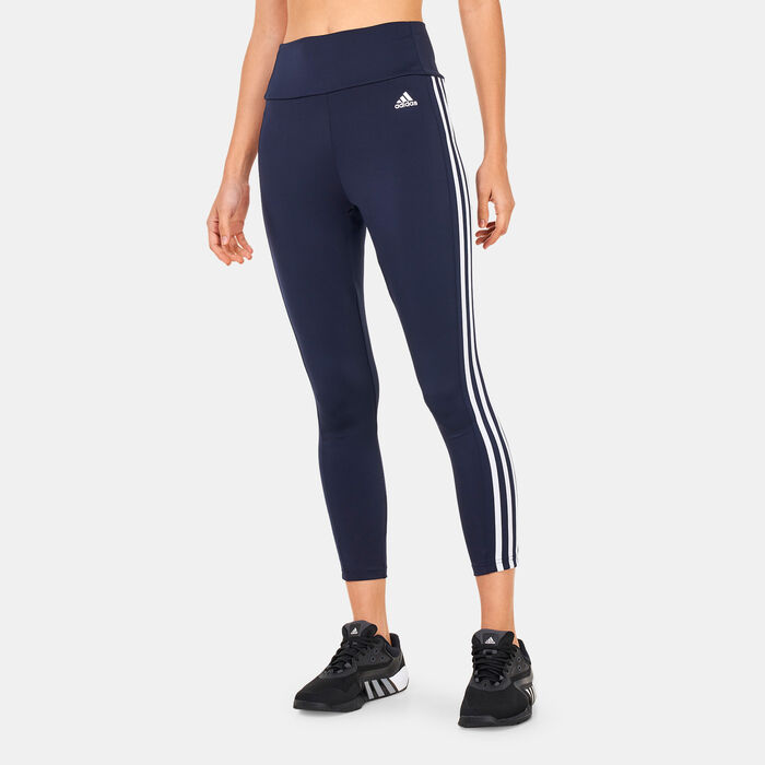 adidas Women's Designed to Move 3-Stripes 7/8 Sport Leggings Blue image number 0