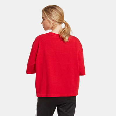 adidas Originals Women's Originals Houndstooth Trefoil Infill T-Shirt Red